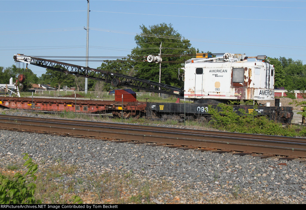 Crane with flat car